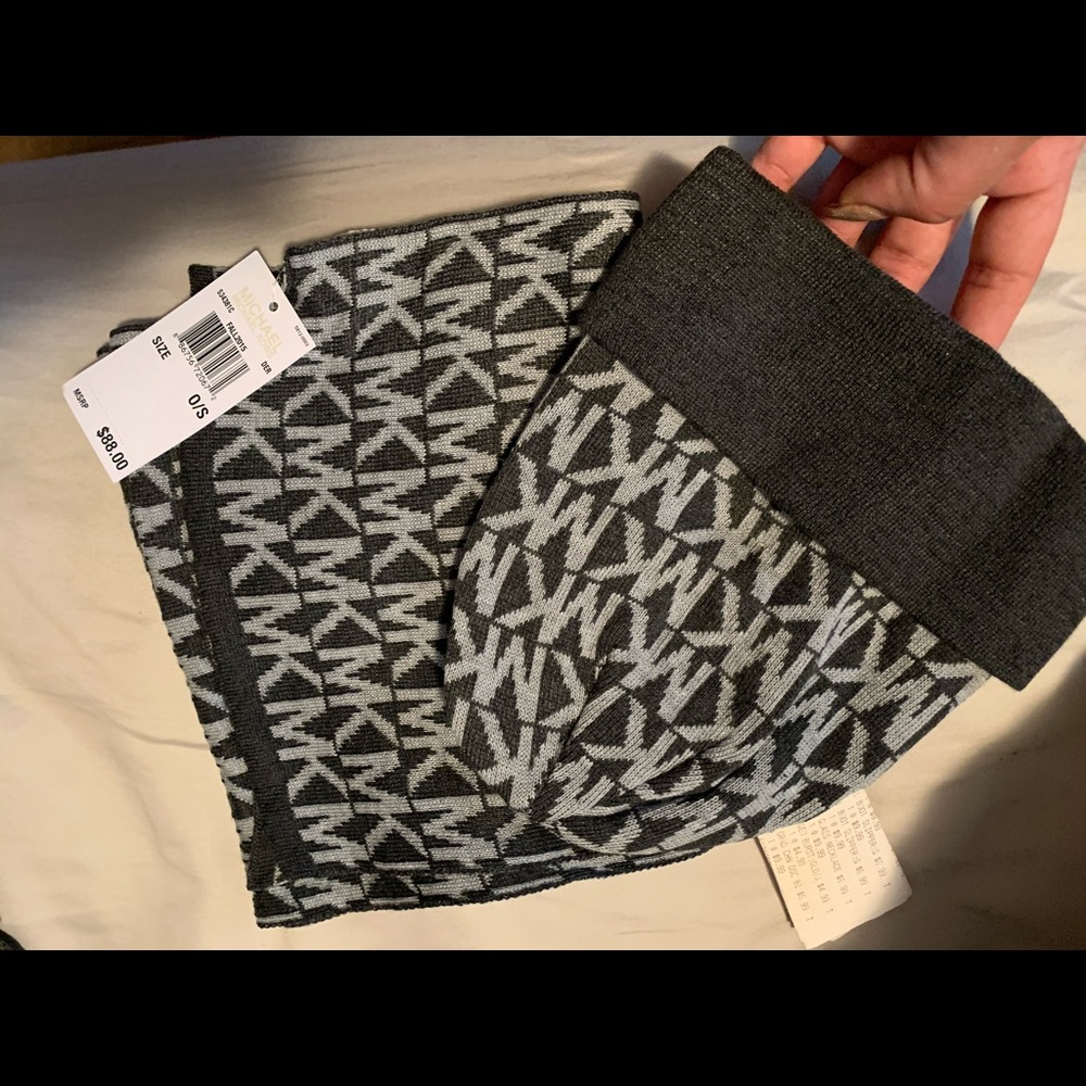 Brand new in box Michael kors MK scarf and hat set